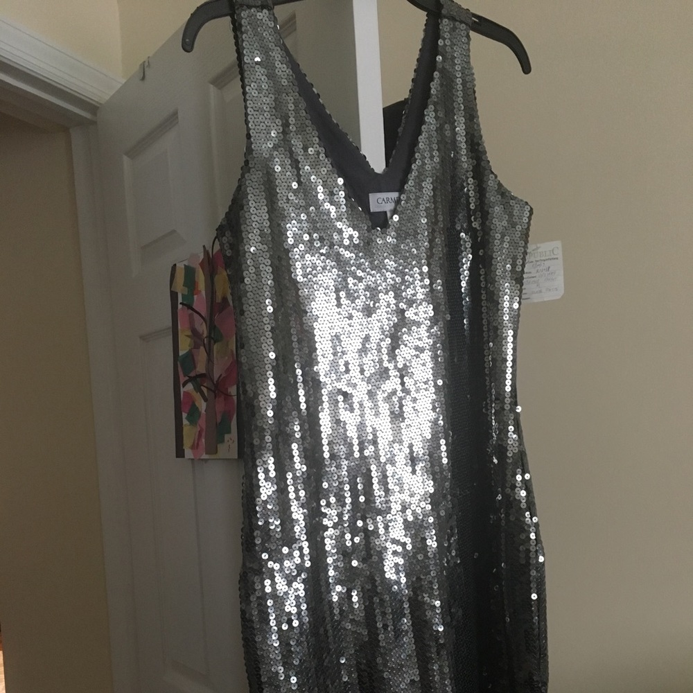 Sequins Dress Grey size M / gray-silver